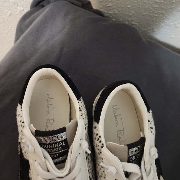 Womens Vici 7.5 Sparkle Leaopard Star Seaker Shoes - Picture 3 of 6